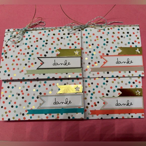 Danke Thank You cards - set of 4 handcrafted cards with envelopes - Picture 4 of 5